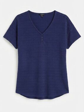 ✨️ Talbots Blue Short Sleeve V-Neck Top